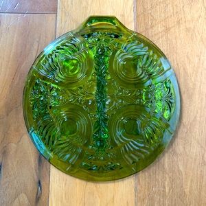 Mid-Century Killarney Green Relish Dish - Indiana Glass Green